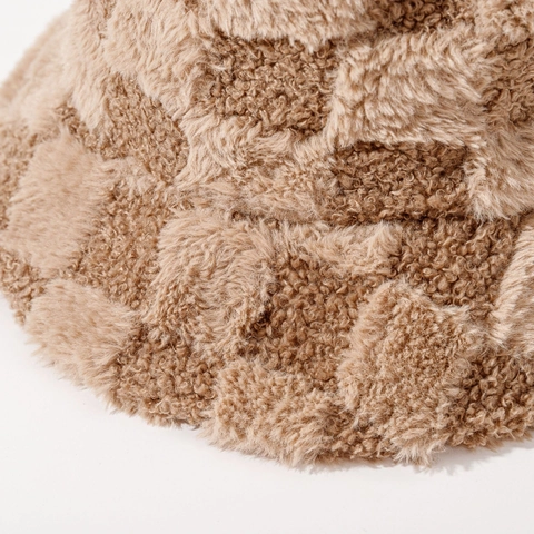 Cappello Alla Pescatora In Peluche A Scacchi Inverno Caldo Pelliccia Sintetica Morbido Antivento Per Donna Uomo