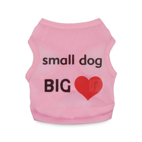 Gilet Per Cani Gatti Traspirante Maglia T-Shirt Small Dog Big Lettera Cuore Stampa Estate Vestiti Senza Maniche Cucciolo