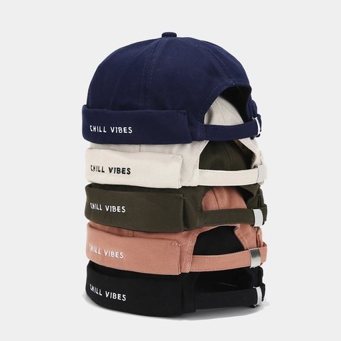 Retro Katoenen Docker Hoed Randloze Pet Streetwear Borduurwerk Verstelbaar Zonbescherming Voor Heren Dames