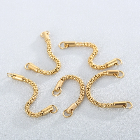 Conectores De Joyería De Cadena De Palomitas De Maíz De Acero Inoxidable Con Anillos Abiertos Para Hacer Collares Y Pulseras DIY
