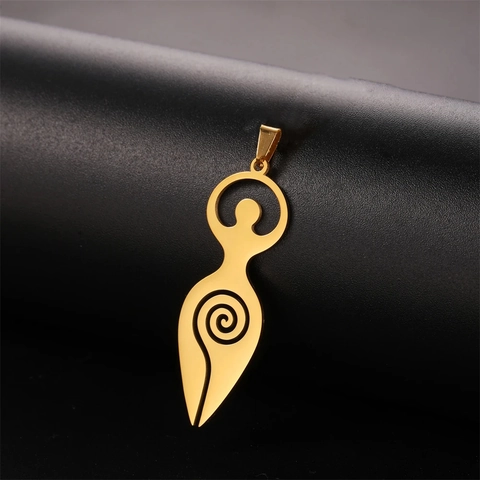 Spiral Goddess Pendant Charms Stainless Steel Mother Earth Abstract Female For DIY Jewelry Making Necklaces Boho Spiritual
