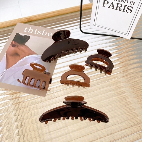 French Style Vintage Acetate Hair Claw Clip Large Shark Clips For Women Strong Hold Elegant Updo Hair Accessory