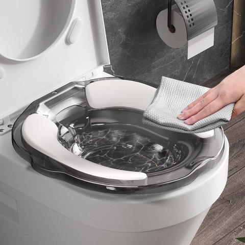 Transparente Sitzbadewanne Für Toiletten Wöchnerinnenpflege Hämorrhoiden Entlastung Tragbares PET Kunststoff Bidet Becken