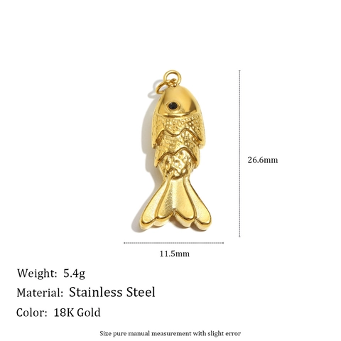 Ocean Theme Pendants Fish Starfish Shell Octopus Stainless Steel 18K Gold Plated Enamel DIY Jewelry Making Accessories