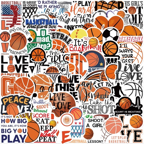 Adesivi Tema Basket Impermeabili PVC DIY Decalcomanie Decorative Per Laptop Bagagli Skateboard Stile Sportivo