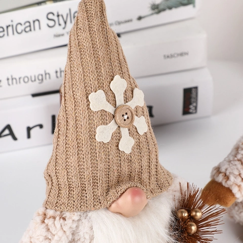 Weihnachtsgnom Gesichtlose Puppe Gestrickter Plüsch Rudolph Desktop Ornament Kunstpelz Bart Jutesack Nordischer Stil