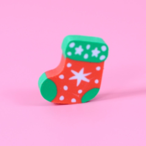 Gommes De Noël Mini TPR Caoutchouc Père Noël Arbre Flocon De Neige Chaussette Papeterie Étudiants Cadeaux Scolaires