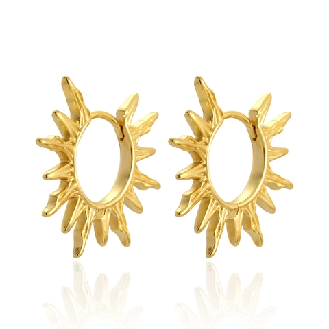 Orecchini a Cerchio in Argento Sterling 925 a Forma di Girasole per Donna Stile Ins Geometrico Boho Gioielli Accessori Regalo