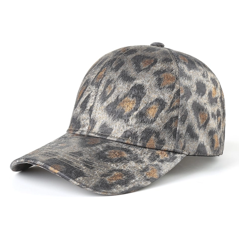 Gorra De Béisbol Con Estampado De Leopardo Textura Metálica Poliéster Ajustable Protección Solar Gorro De Sol