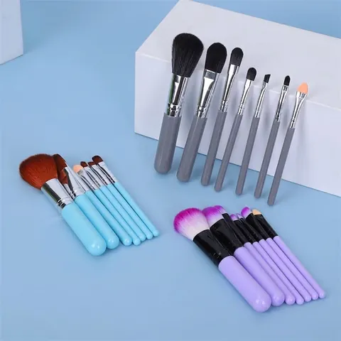 Portable Makeup Brush Collection Plastic Handle Synthetic Fibers With Storage Box Travel Beauty Tools Professional