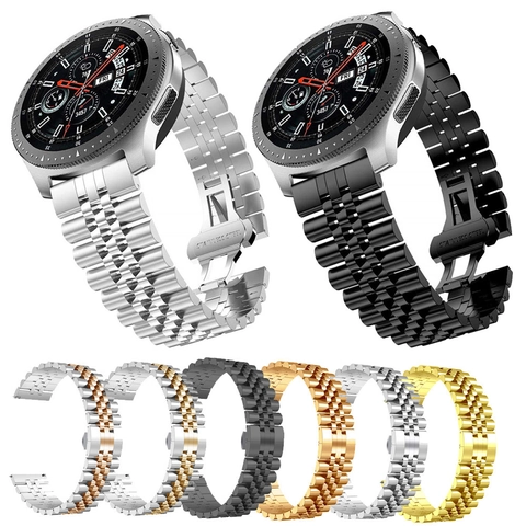 Correa de Reloj Jubilee de Acero Inoxidable para Apple Watch Series 10 9 8 7 6 SE Correa de Metal para Samsung Huawei GT5