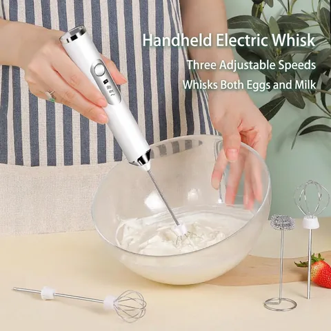 Handheld Electric Milk Frother And Hand Mixer Stainless Steel USB Rechargeable Cordless Whisk For Coffee Baking Cream