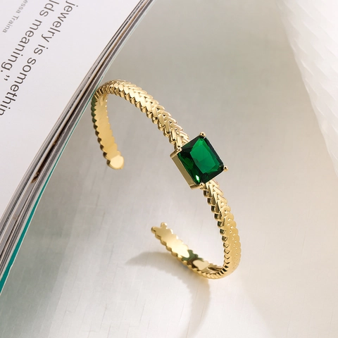 Luxe Koperen Vergulde Open Armring Voor Vrouwen Geometrisch Onregelmatig Strass Boze Oog Armband Mode Sieraden Cadeau