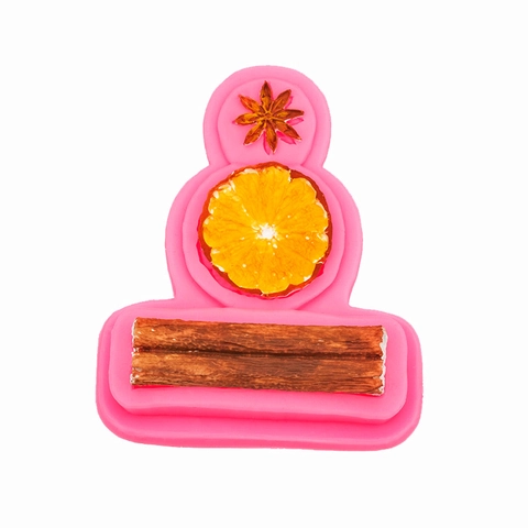 Silikonform 3D Zimt Sternanis Zitrusfrüchte Formen Für DIY Backen Fondant Tortendeko Kerzen Seifenherstellung