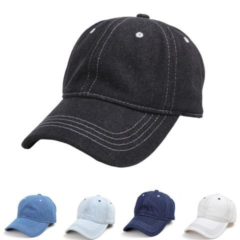 Cappello Da Baseball In Denim Lavato Cotone Cuciture A Contrasto 6 Pannelli Cappello Da Sole Regolabile Uomo Donna Outdoor Casual Vintage