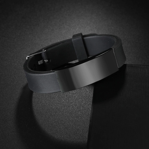 Bracelet Punk Fashion Géométrique en Acier Inoxydable Silicone Réglable pour Hommes Femmes Bijoux Décontractés Quotidiens