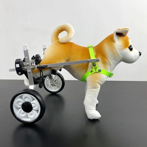 Sedia A Rotelle Regolabile Per Cani Riabilitazione Zampe Posteriori Lega Di Alluminio Supporto Per Animali Disabili