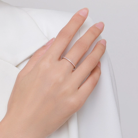 Minimalistischer Ring Aus 925 Sterlingsilber Stapelbares Band Mit Zirkonia Und Künstlichem Opal Schmuck Für Damen
