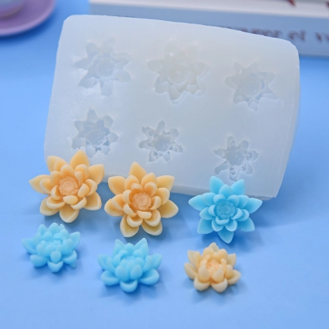 Lotus Flower Silicone Mold For Fondant Chocolate Baking DIY Soap Resin Craft 3D Floral Dessert Decoration Tool