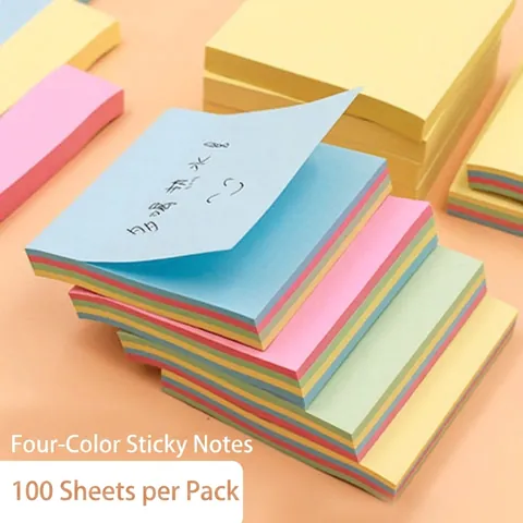 Multi-Color Self-Adhesive Sticky Notes Removable Memo Pads For Office School Planner Stationery Bookmarks