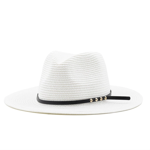 Cappello Di Paglia Fedora A Tesa Larga Stile Panama Protezione Solare Estiva Spiaggia Vacanze Berretto Jazz Retrò Uomini Donne