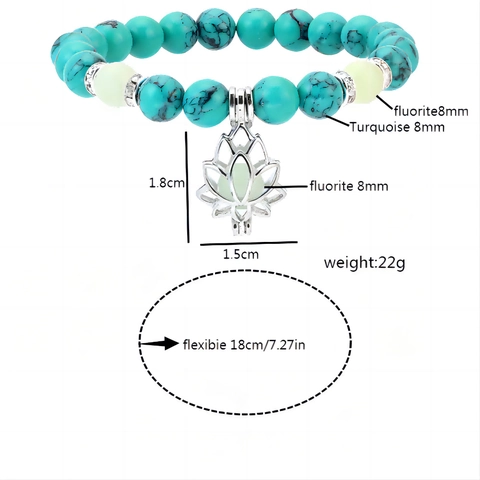 Bracciale Di Perle In Pietra Naturale Luminosa Con Ciondolo A Loto Cavo Gioielli Da Yoga Per Donne