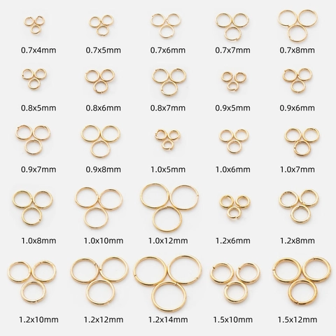 KC Gold Plated Metal Closed Open Jump Rings For Jewelry Making DIY Necklace Bracelet Crafting Accessories