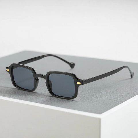 Gafas De Sol Cuadradas Retro Protección UV400 Montura PC Lentes AC Vintage Pequeña Rectangular Moda