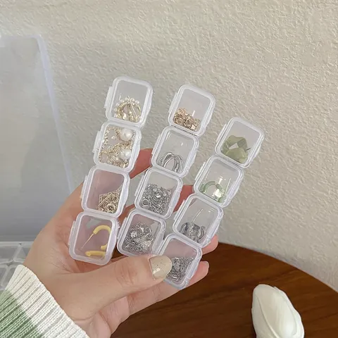 Jewelry Organizer Clear Multi Compartment Storage Case Portable Faux Leather Earrings Necklace Ring Display Dustproof