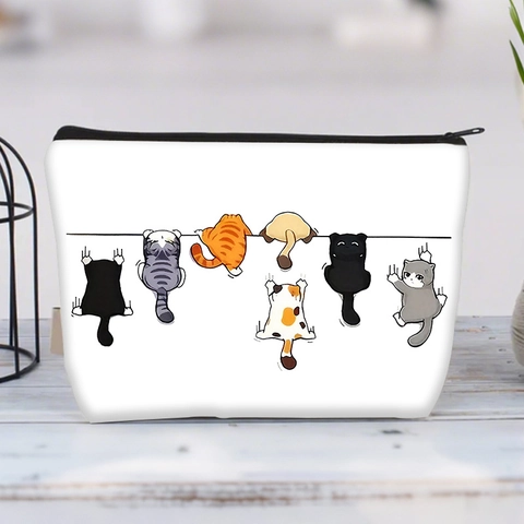 Canvas Makeup Bag Large Capacity Travel Toiletry Organizer Zipper Pouch Portable Cosmetic Case For Women Girls