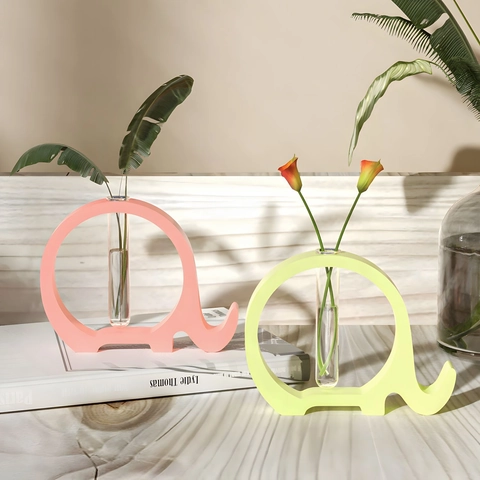DIY Silicone Mold For Hydroponic Test Tube Vase Animal Elephant Dinosaur Cat Shaped Resin Craft Casting Home Decor