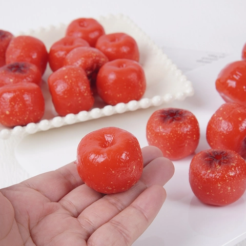 Realistic Simulation Hawthorn Fruit Keychain Resin PVC Tanghulu Food Model For Handbag Decor Novelty Ornament Gift