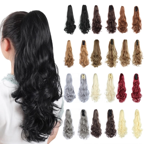 Claw Clip Ponytail Extension Ανθεκτική Στη Θερμότητα Συνθετική Ίνα Μακριά Κυματιστά Σγουρά Μαλλιά Για Γυναίκες Φυσικό Ματ