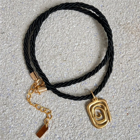 Boho Roestvrij Staal Zon Schelp Abstracte Hanger Halsketting Voor Vrouwen 18K Verguld Koord Strand Mode Sieraden Cadeau