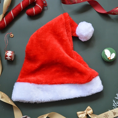 Cappello Babbo Natale Peluche Rosso Bianco Morbido Decorazione Festa Festiva Copricapo Per Adulti Bambini