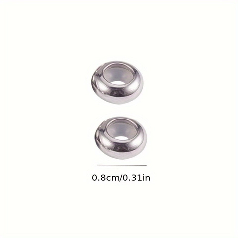 DIY Jewelry Spacer Beads Alloy Rondelle Flat Round Stopper Beads With Silicone Core For Bracelet Making Silver Gold Color