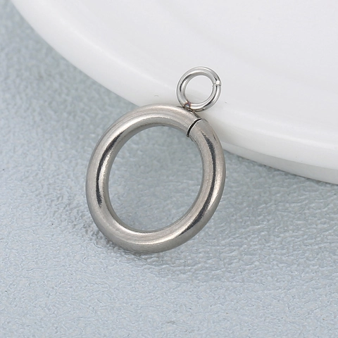 Ciondolo Ad Anello Circolare Rotondo Acciaio Inossidabile DIY Charm Geometrico Connettore Per Creazione Gioielli Accessorio