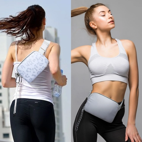Waterproof Nylon Waist Bag Women Men Sport Running Crossbody Belt Bag Lightweight Casual Chest Pack Adjustable Strap