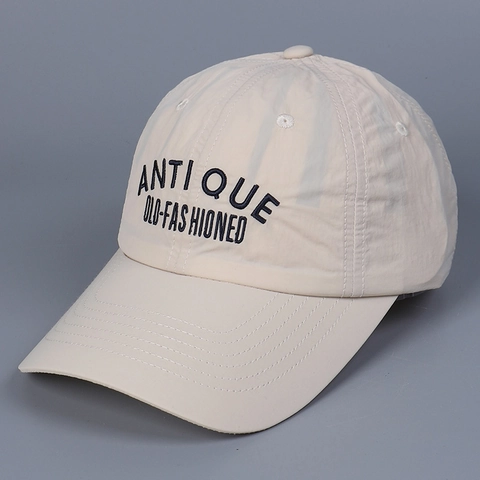 Antique Old-Fashioned Embroidery Baseball Cap Quick-Drying Polyester Curved Brim Adjustable Casual Sun Hat For Women Men