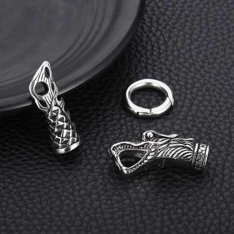 Edelstahl Drachenkopf Schmuckverschluss Verbinder Für Lederarmband DIY Schmuckherstellung Zubehör