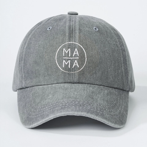 Gorra de Béisbol de Algodón Lavado para Mujeres Hombres Desgastada MAMA Bordada Sombrero de Sol Vintage Outdoor Casual Ajustable