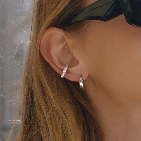 Roestvrijstalen Ear Cuffs Zirkoon Ingelegd Geometrische Niet Gepiercte Oorbellen Waterdicht Hypoallergeen Luxe Stijl