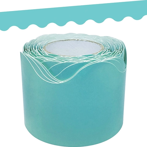 Bulletin Board Border Scalloped Wave Edge Stickers Adhesive Classroom Decoration Paper For School Office Teachers Students Colorful