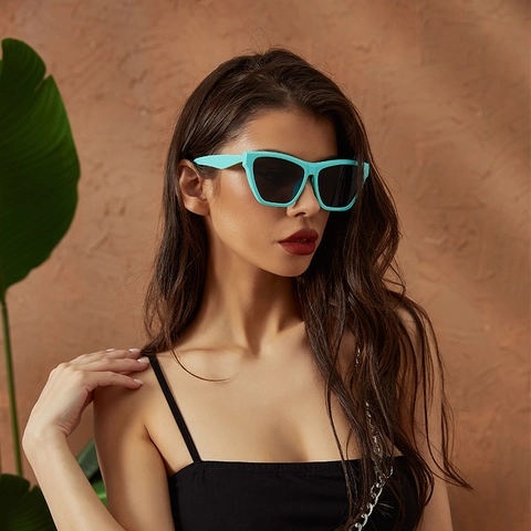 Occhiali Da Sole Cat Eye Di Moda Protezione UV400 Montatura PC Lenti AC Retro Oversized Per Donna Stile Hip Hop