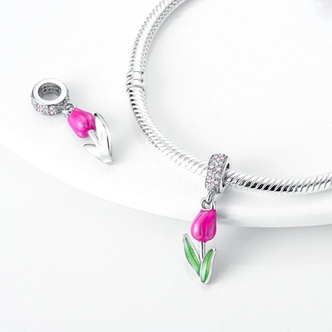 Nature Series Flower Butterfly Charm Beads Silver Plated Enamel Zirconia DIY Jewelry Making For Bracelets Necklaces Charm