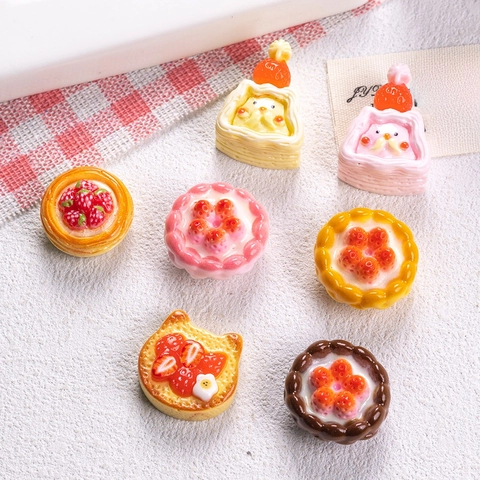 Accessoires De Pince À Cheveux En Résine Miniature Gâteau À La Fraise Jouets De Maison De Dessert Mignons