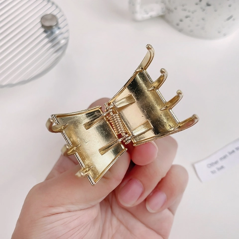 Pinza Para El Cabello Cuadrada De Metal Minimalista Aleación Brillante Estilo Coreano Soporte Para Cola De Caballo Accesorios Elegantes Mujeres