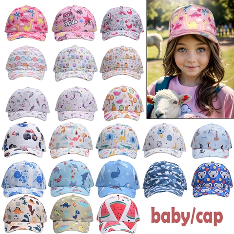 Kinder Cartoon Baseballkappe Bedruckte Polyester Baumwolle Schirmmütze Für Kleinkinder Jungen Mädchen Draußen Lässig Atmungsaktiv