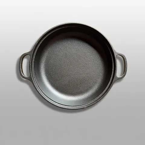 Poêle À Frire En Fonte Doubles Poignées Antiadhésive Sans Revêtement Pour Cuisinières À Gaz Induction Batterie De Cuisine