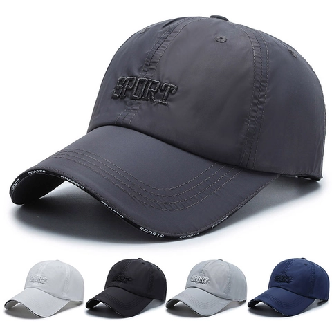 Baseball Cap Schnelltrocknend Atmungsaktiv Verstellbar Outdoor Sport Sonnenschutz Buchstabenstickerei Unisex